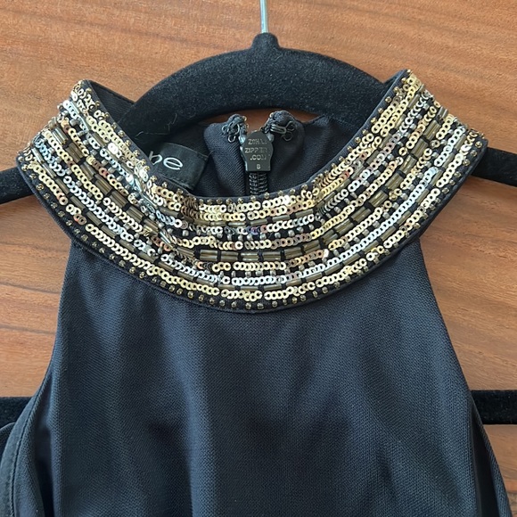 Black Sequin Halter Cocktail Dress - Picture 2 of 2